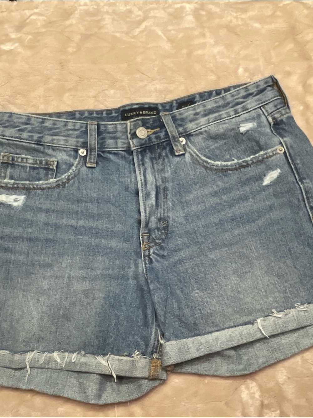 Lucky Brand Light Wash Rolled Hem Denim Shorts